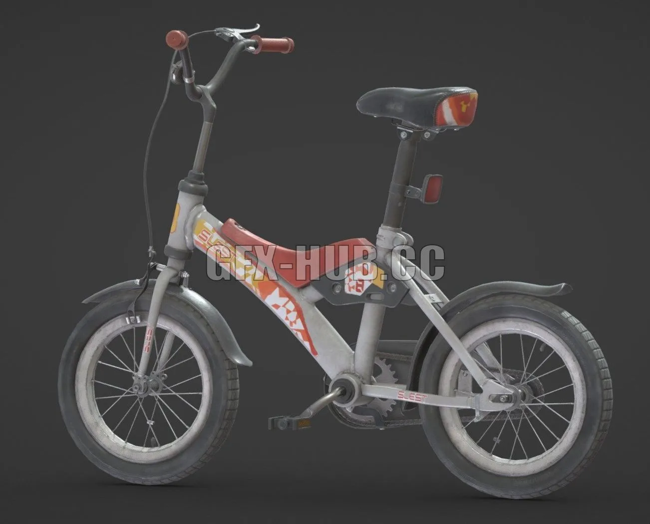 PBR Game 3D Model – Kids bicycle