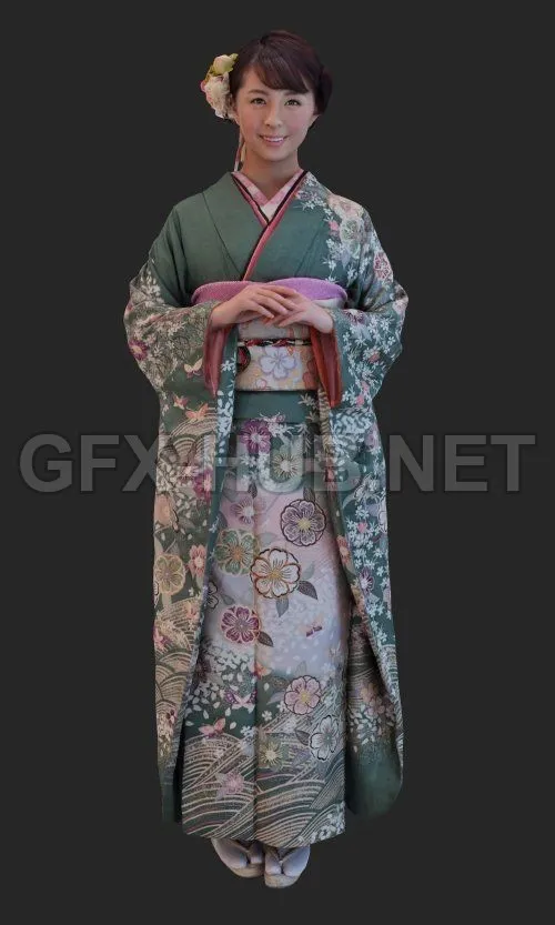 PBR Game 3D Model – Kimono