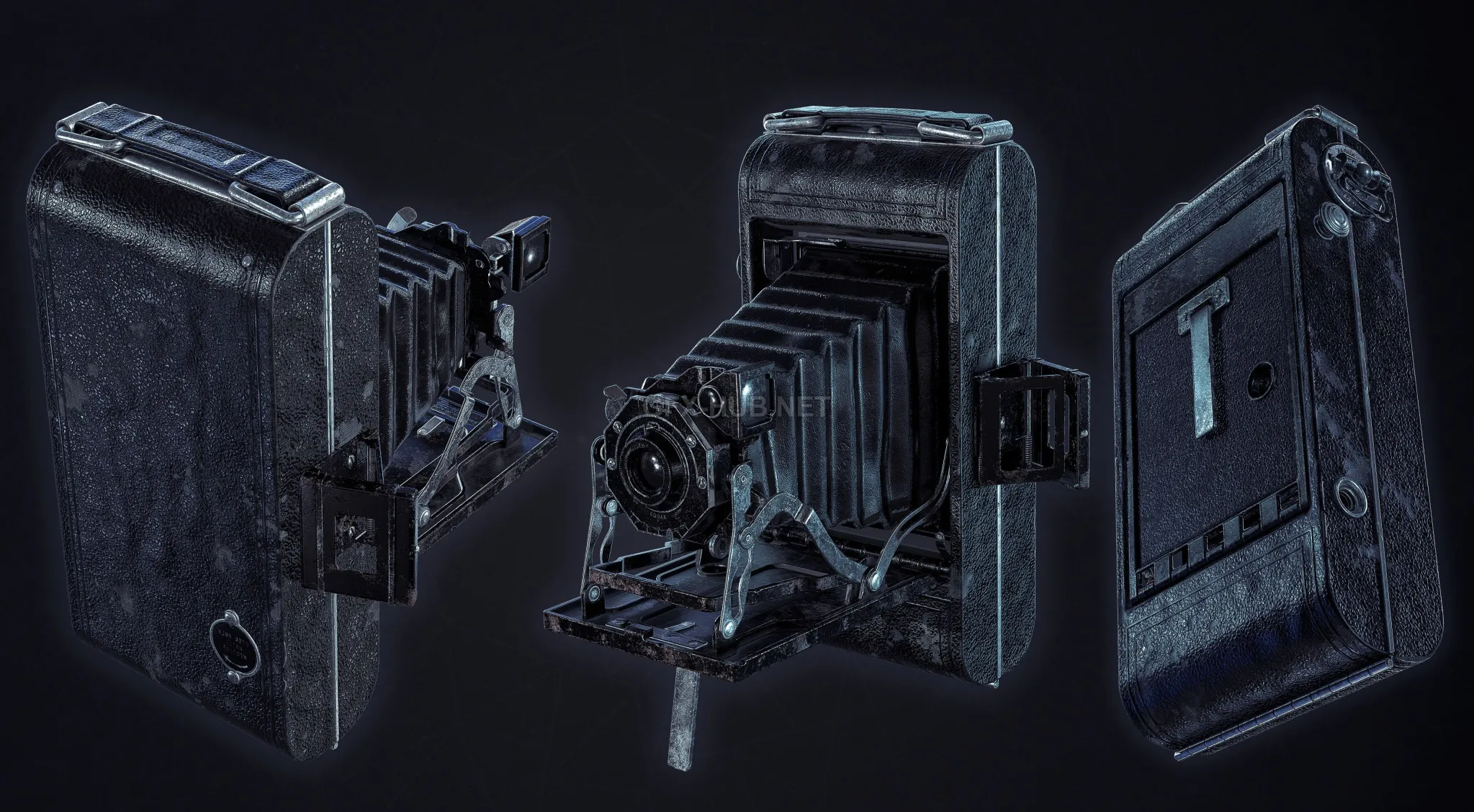 PBR Game 3D Model – Kodak Folding Camera