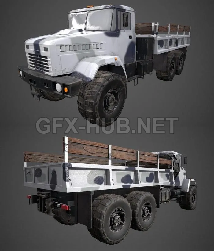 PBR Game 3D Model – KrAZ-6322