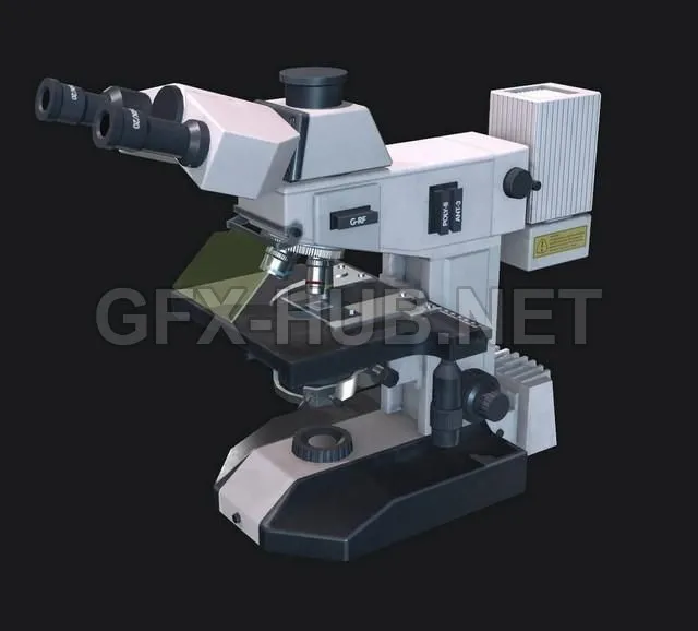 PBR Game 3D Model – Lab Microscope