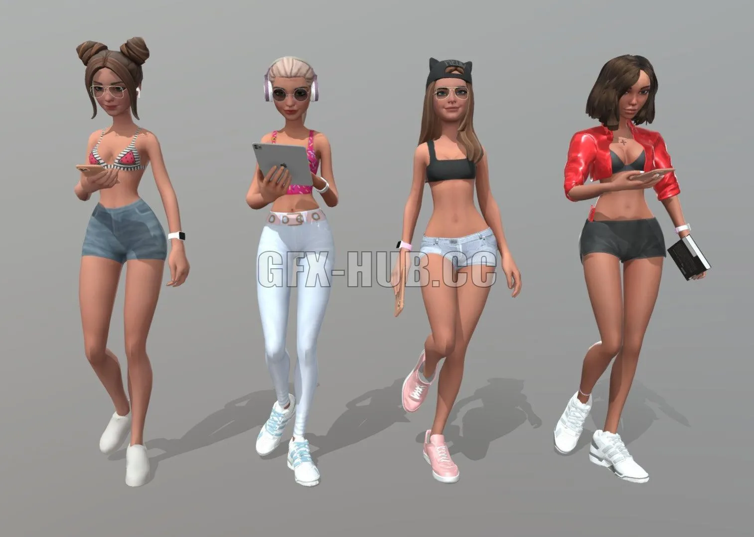 PBR Game 3D Model – Lady Bundle pack