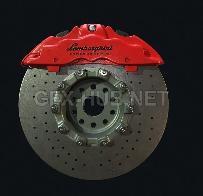 PBR Game 3D Model – Lamborghini Aventador Brake Disc
