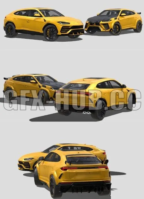 PBR Game 3D Model – Lamborghini Urus 2019