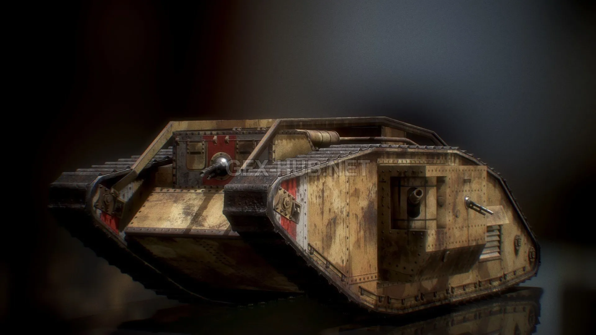 PBR Game 3D Model – Landship WWI Heavy Tank PBR