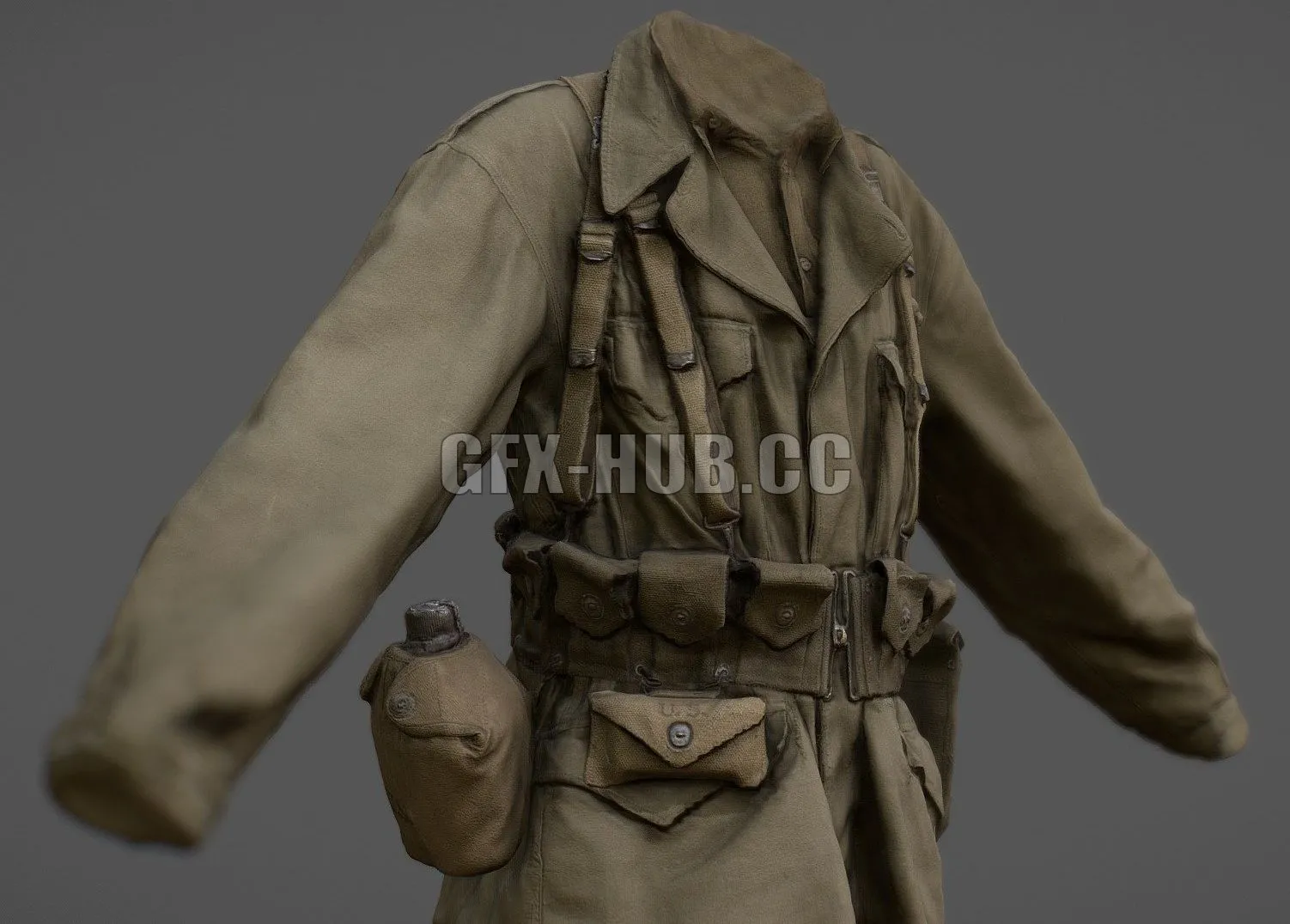 PBR Game 3D Model – American Uniform WW2