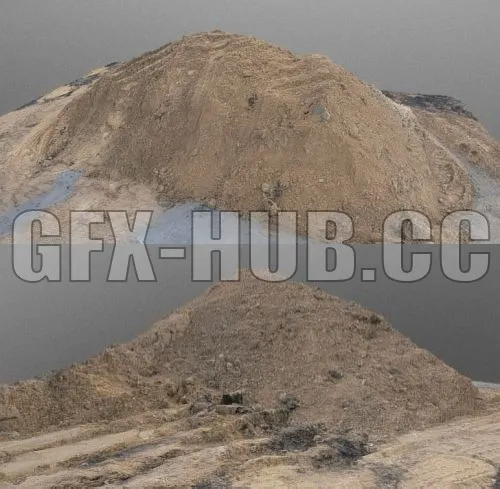 PBR Game 3D Model – Large heap pile of construction sand PBR