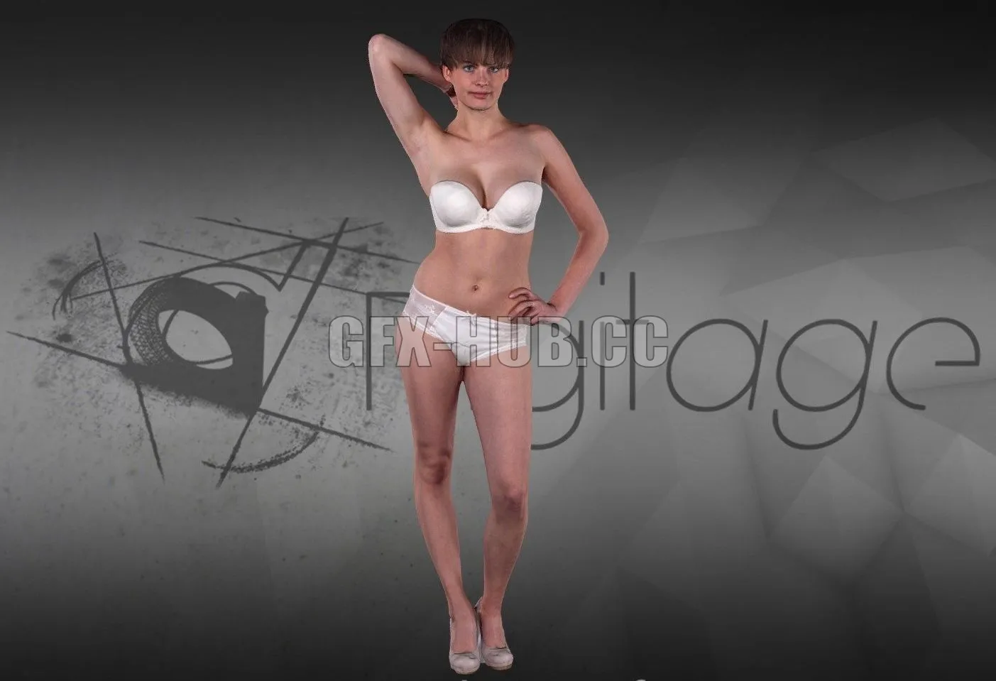 PBR Game 3D Model – Laura Munz – lingerie