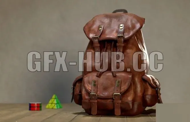 PBR Game 3D Model – Leather Backpack