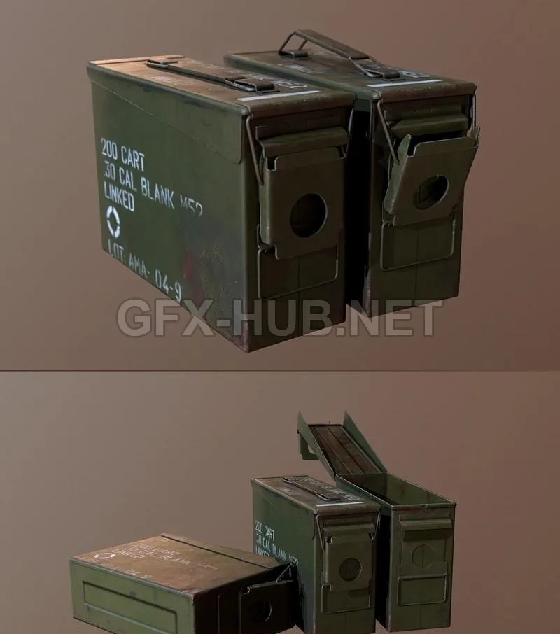 PBR Game 3D Model – Ammo Container