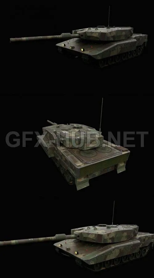 PBR Game 3D Model – Leopard 2 Tank PBR