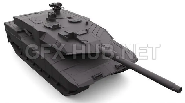 PBR Game 3D Model – Leopard 2A7 Tank
