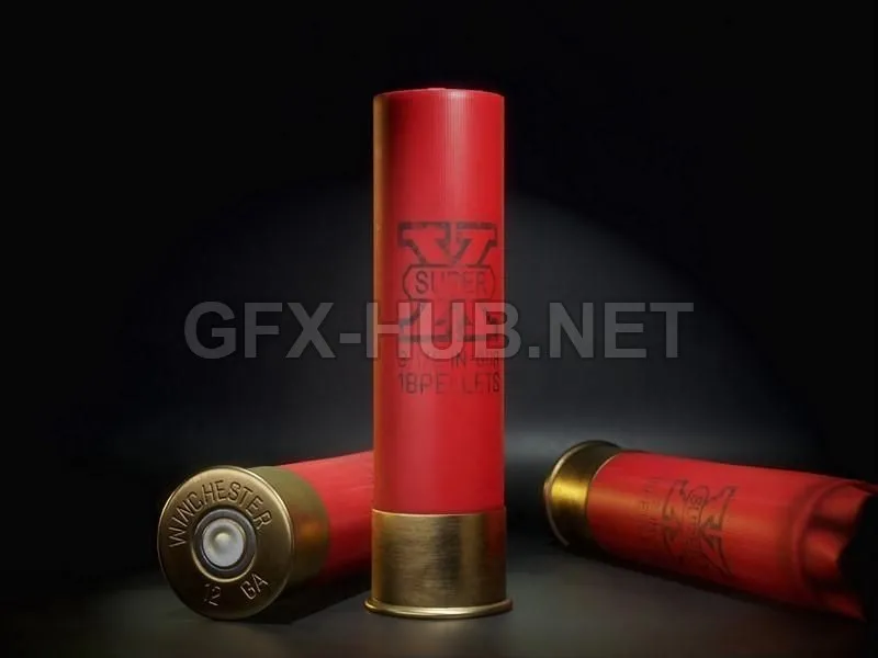 PBR Game 3D Model – Ammo Pack 03 – Shotgun