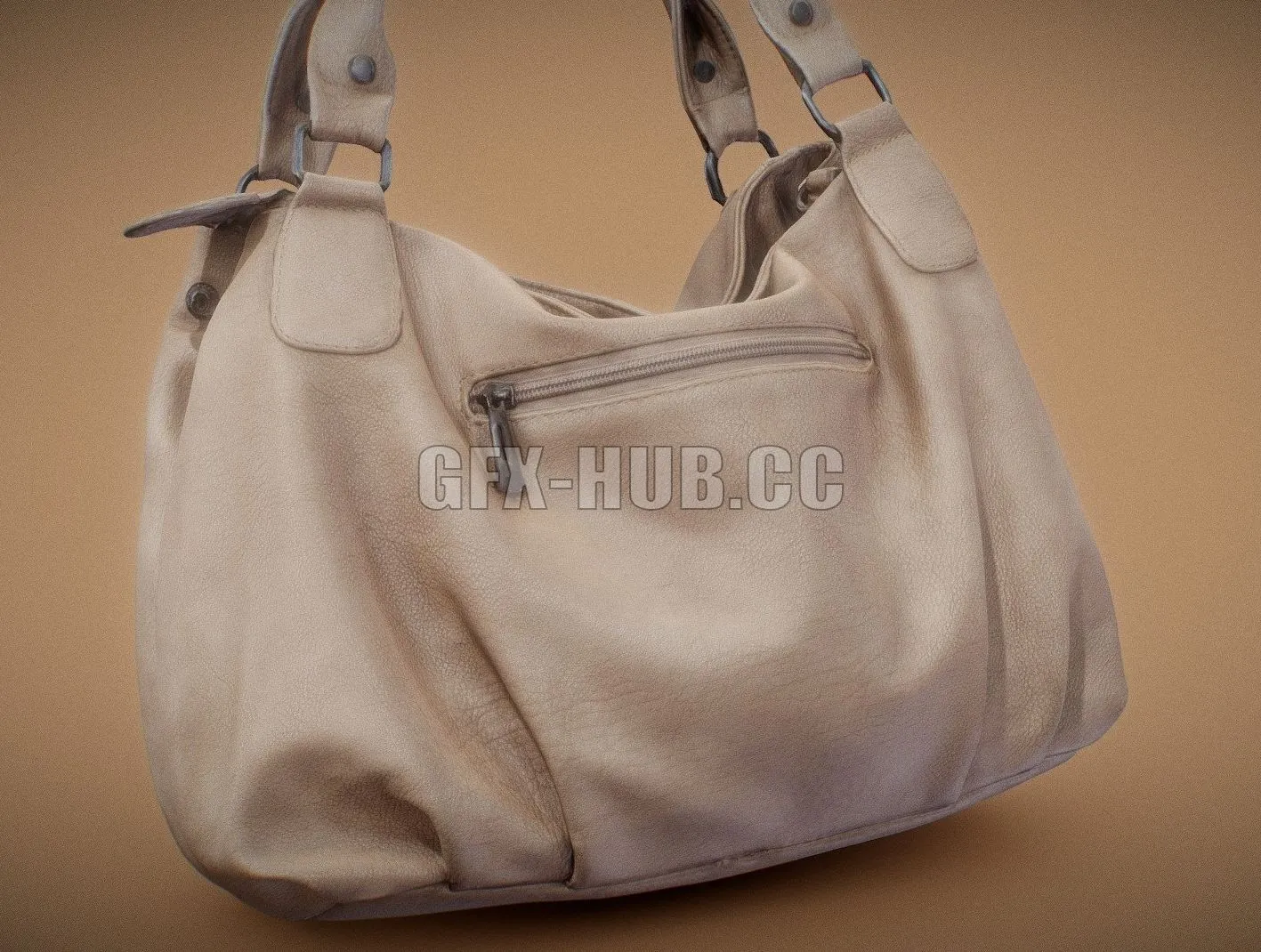 PBR Game 3D Model – Light Brown Leather Handbag