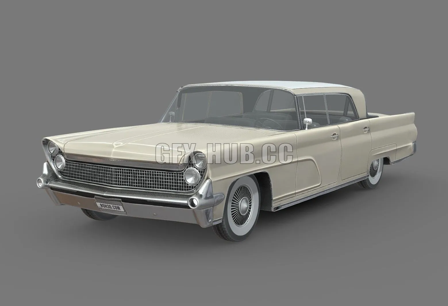 PBR Game 3D Model – Lincoln Continental Mark IV 1959