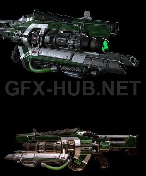 PBR Game 3D Model – Link Gun