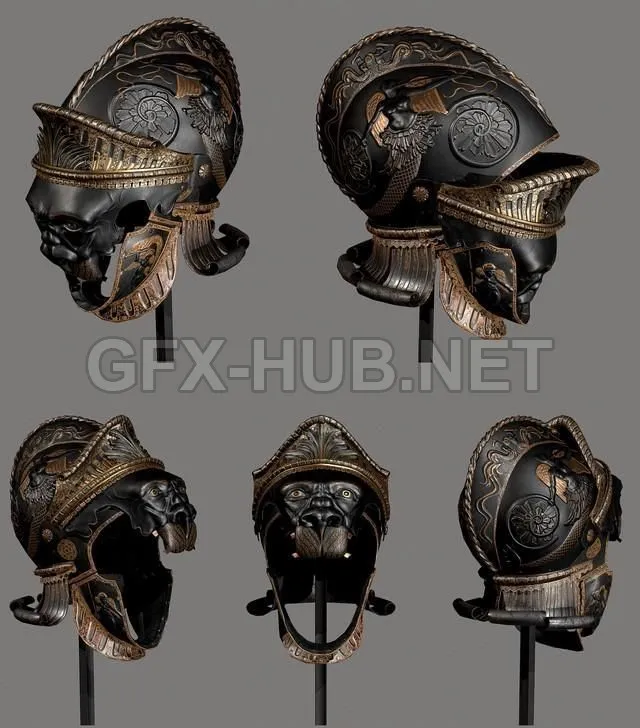 PBR Game 3D Model – Lion Helmet