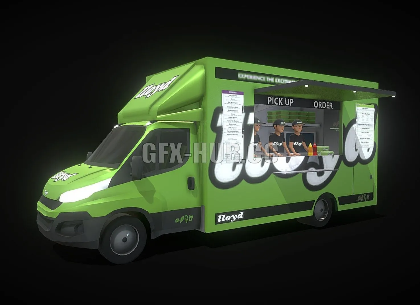 PBR Game 3D Model – Lloyds Food Truck