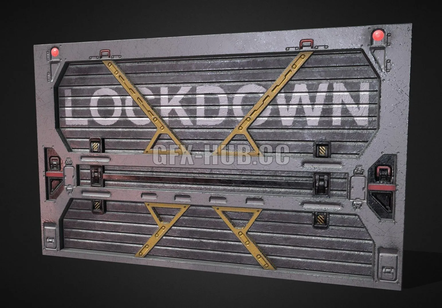 PBR Game 3D Model – Lockdown Heavy Duty Door