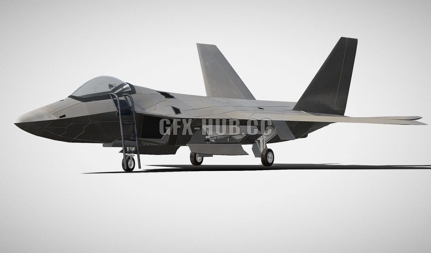 PBR Game 3D Model – Lockheed Martin F-22 Raptor