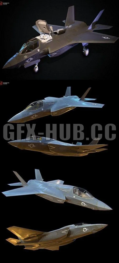 PBR Game 3D Model – Lockheed Martin F-35 Low Poly