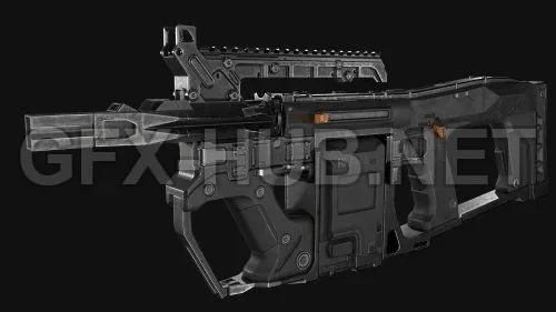 PBR Game 3D Model – Lotus Rifle Textured
