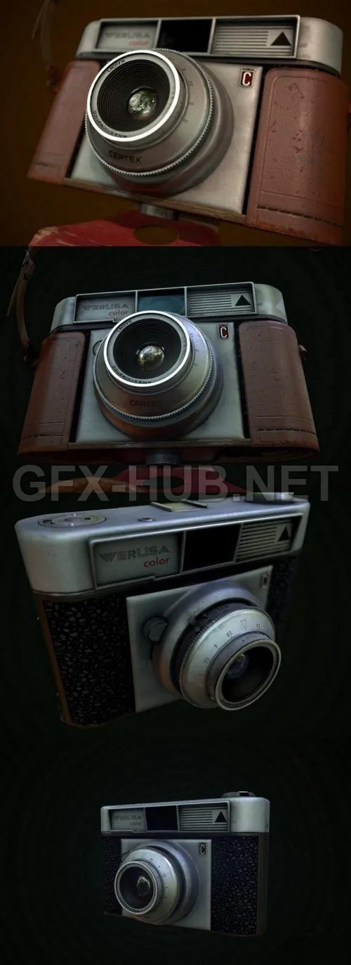 PBR Game 3D Model – Analog Photocamera (max, fbx, obj)