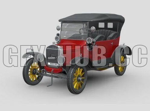 PBR Game 3D Model – Low Poly Vintage Car