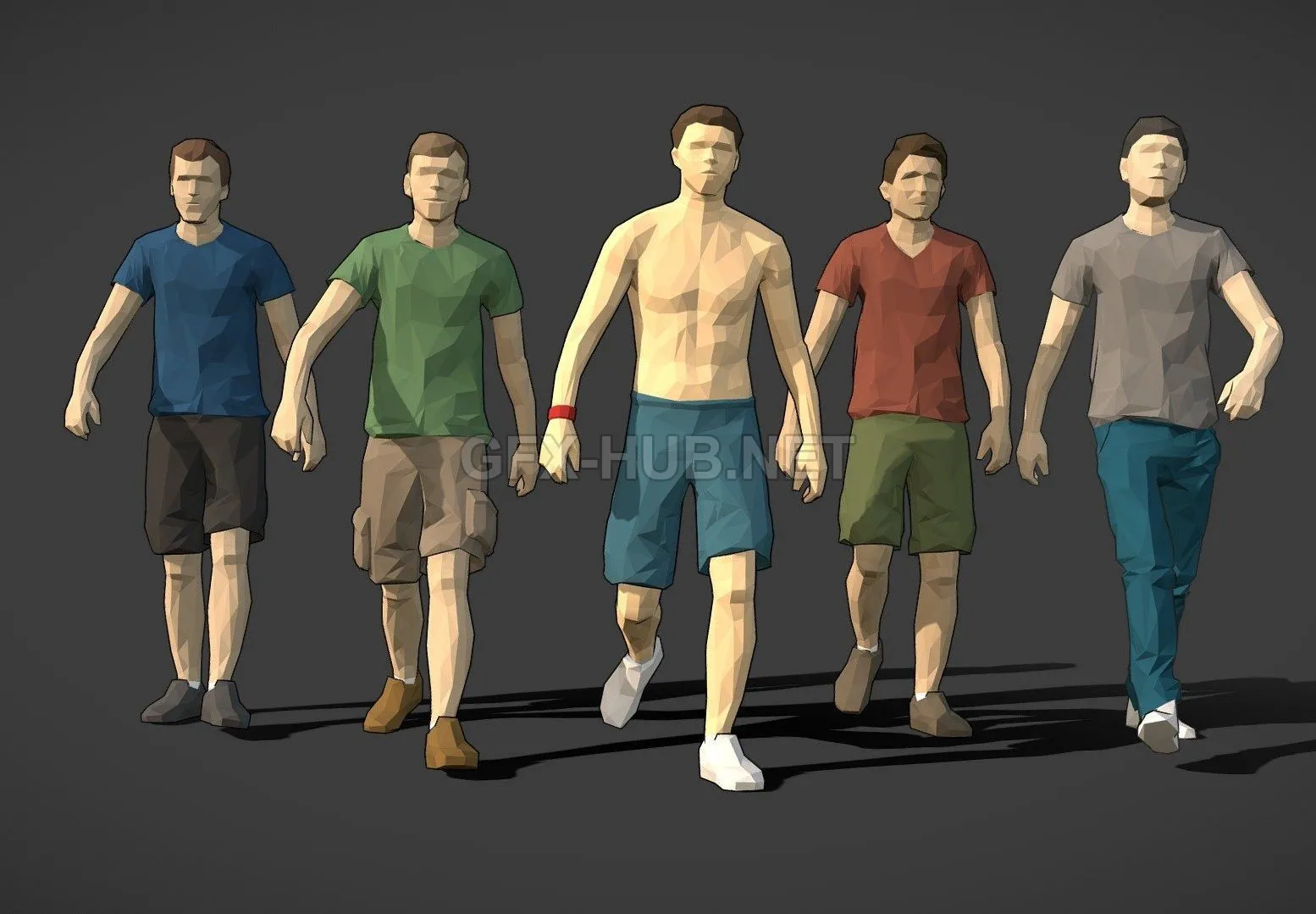 PBR Game 3D Model – Lowpoly Rigged Male Essentials