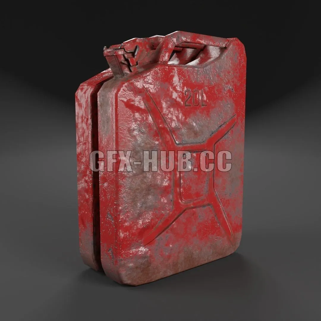 PBR Game 3D Model – Lowpoly worn Jerrycan