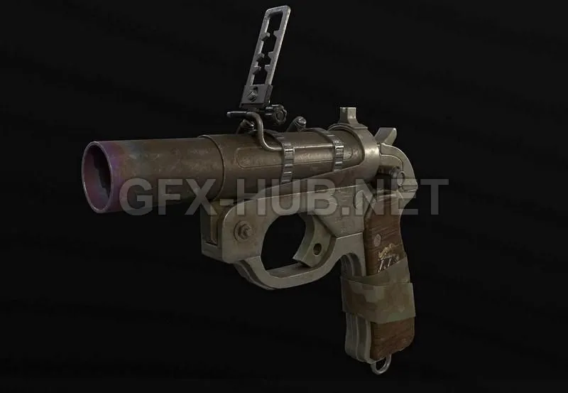 PBR Game 3D Model – LP42 Nuke Gun