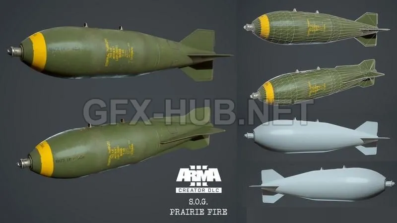 PBR Game 3D Model – M117 750lb Bomb