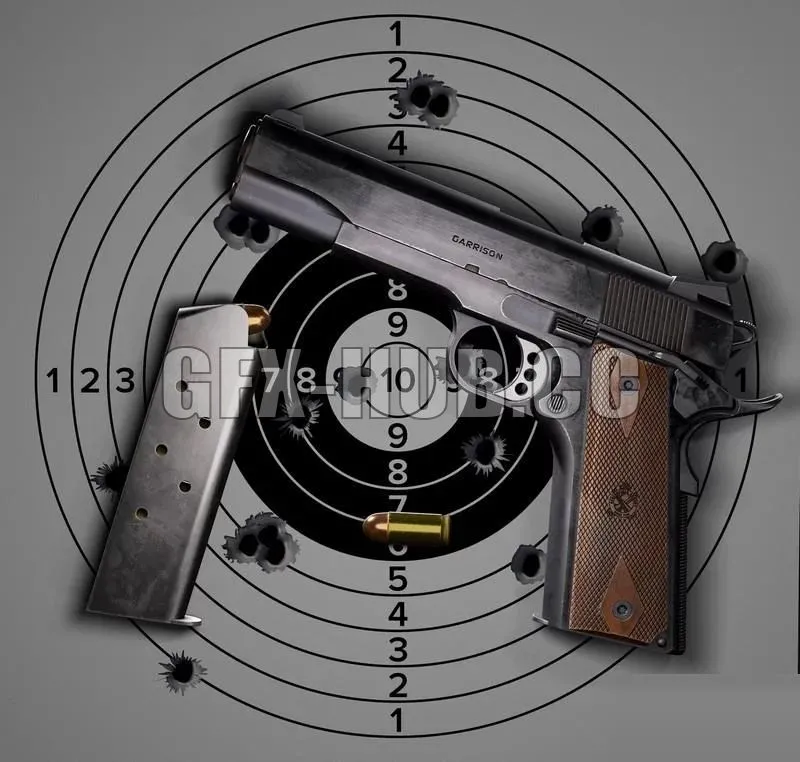 PBR Game 3D Model – M1911 – Pistol