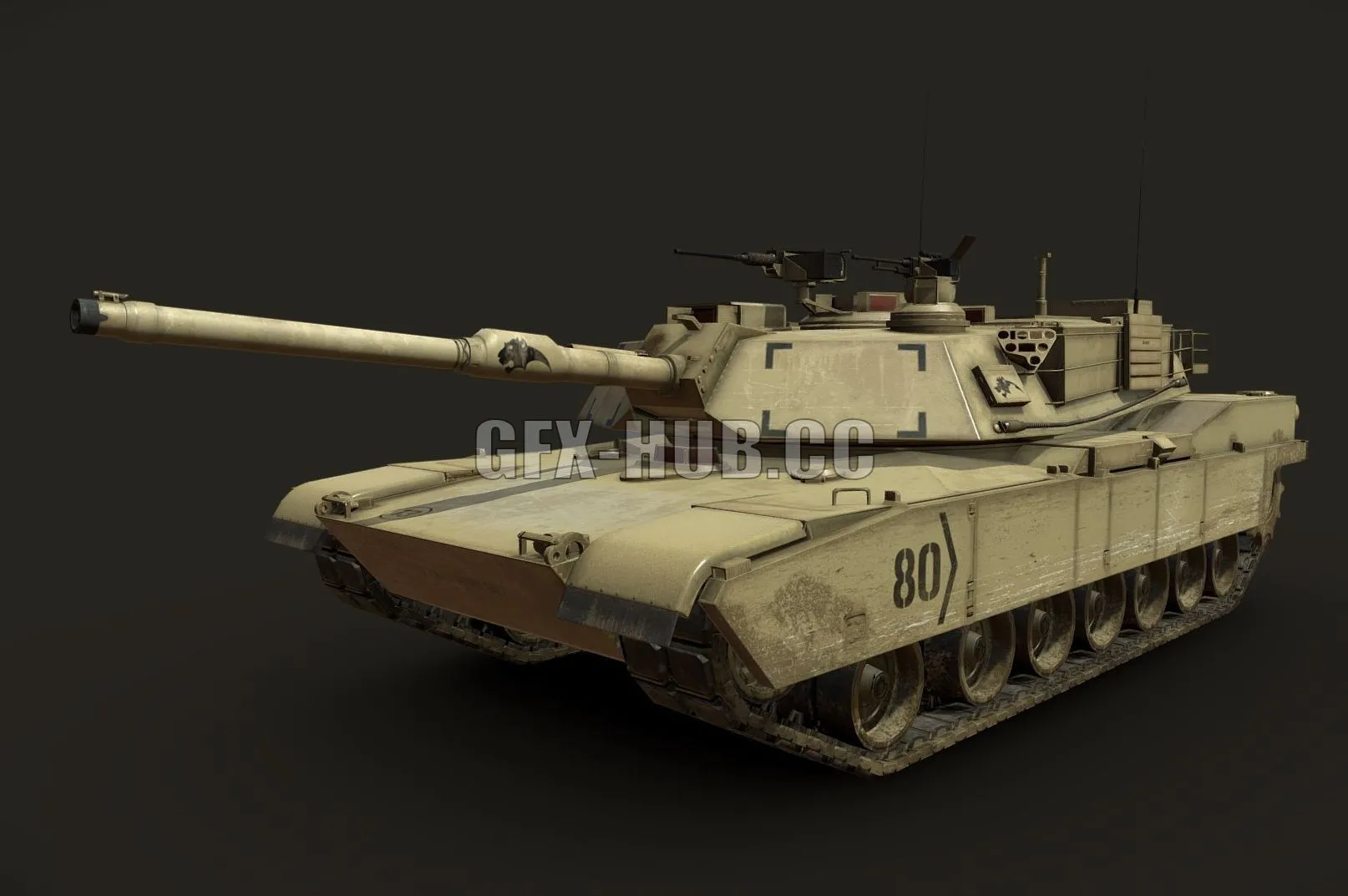PBR Game 3D Model – M1A2 Abrams Tank