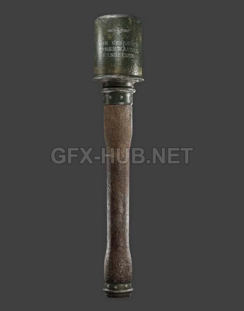 PBR Game 3D Model – M24 – WWII German Stick Grenade