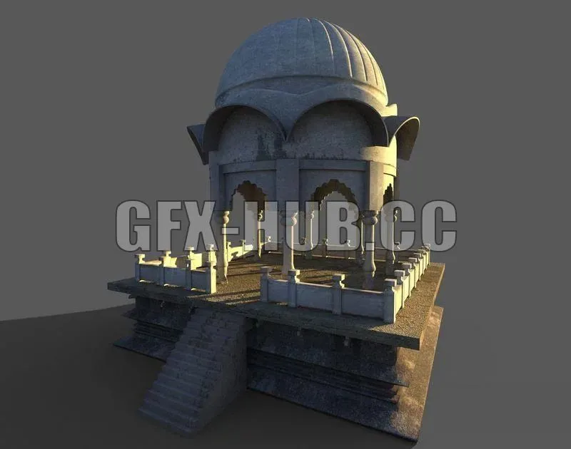 PBR Game 3D Model – Ancient temple