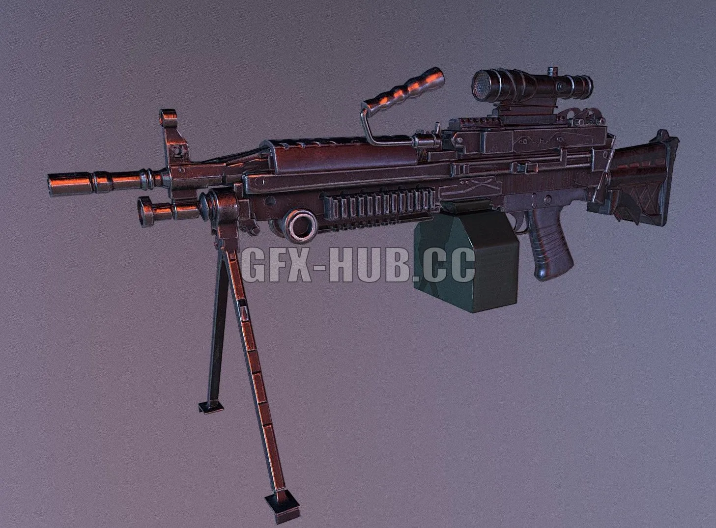 PBR Game 3D Model – M248 Machine Gun