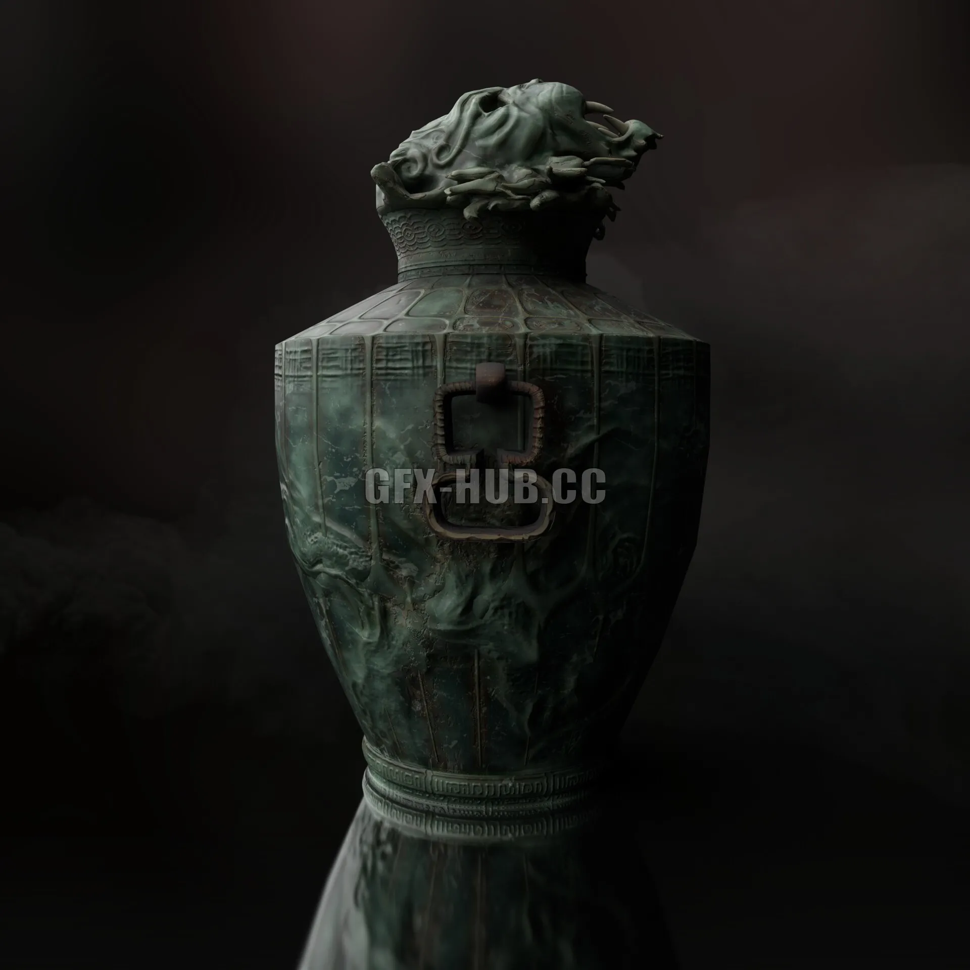 PBR Game 3D Model – Ancient Tiger Vase PBR