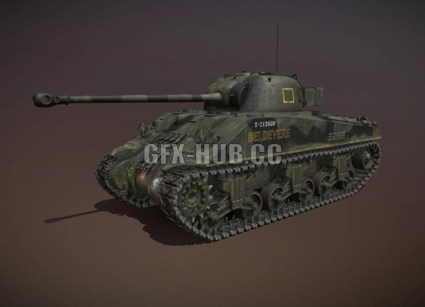PBR Game 3D Model – M4 Sherman MK VC Firefly – Beldevere