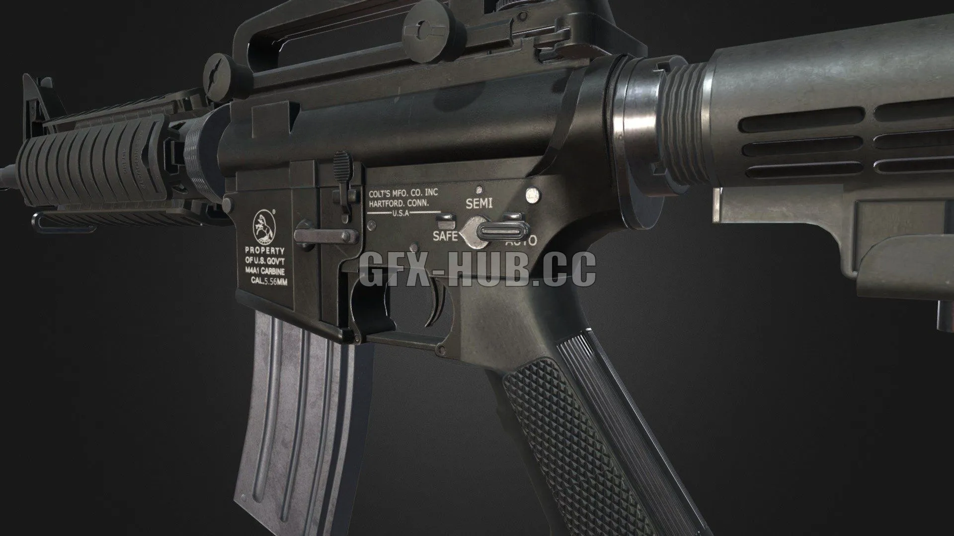 PBR Game 3D Model – M4A1 AAA