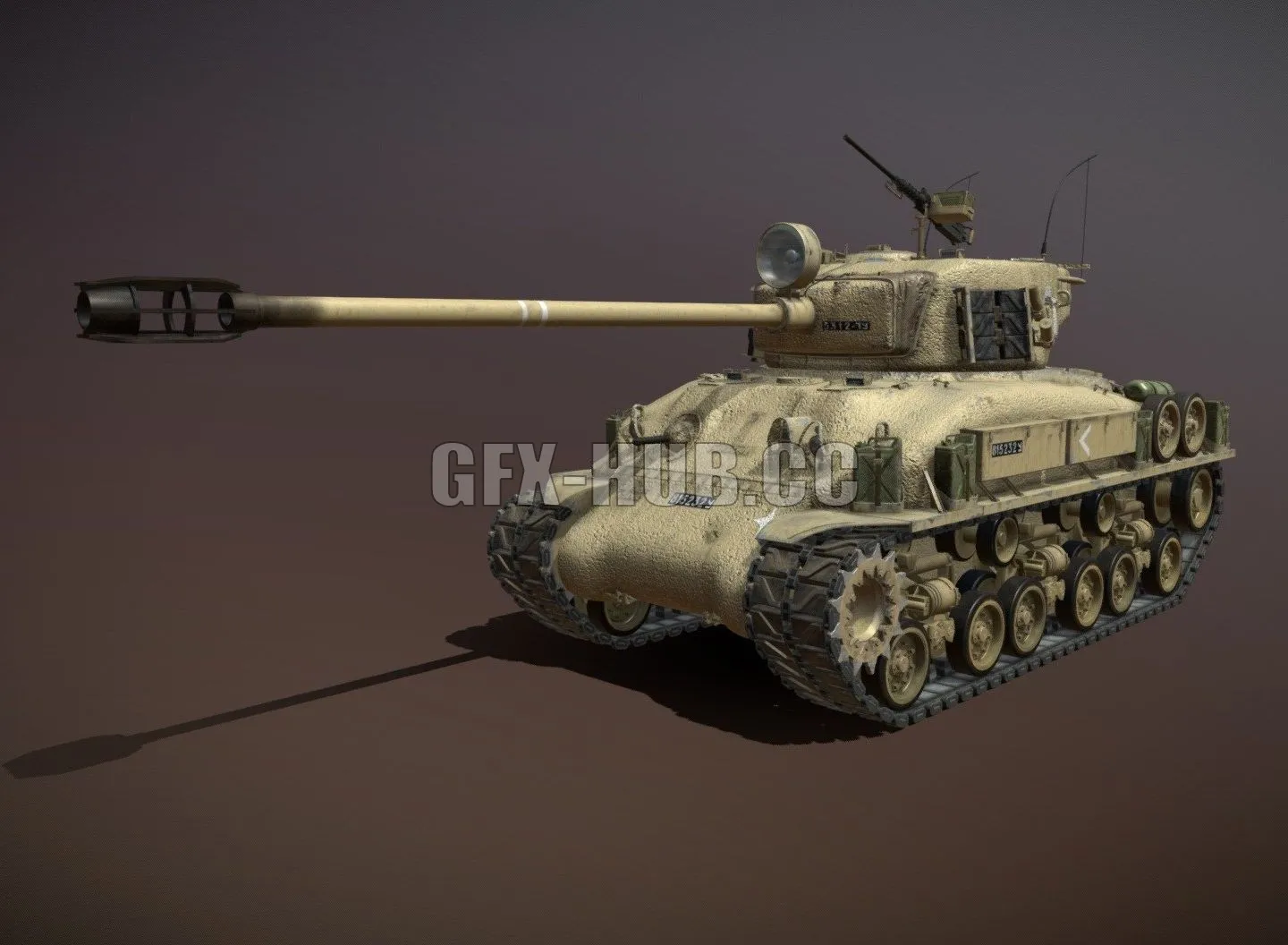 PBR Game 3D Model – M51 Israel Super Sherman