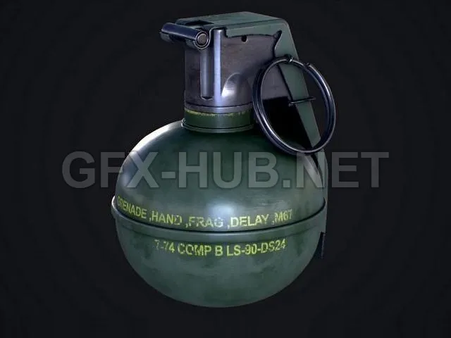 PBR Game 3D Model – M67 Grenade