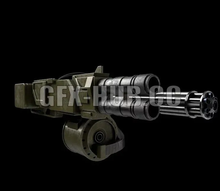 PBR Game 3D Model – Machine gun