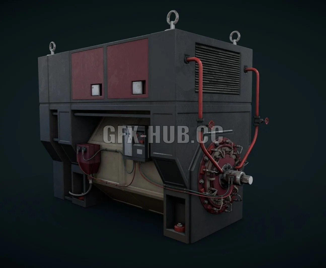 PBR Game 3D Model – Machinery device