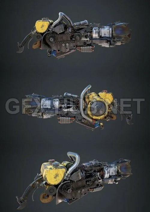 PBR Game 3D Model – Magnetron gun