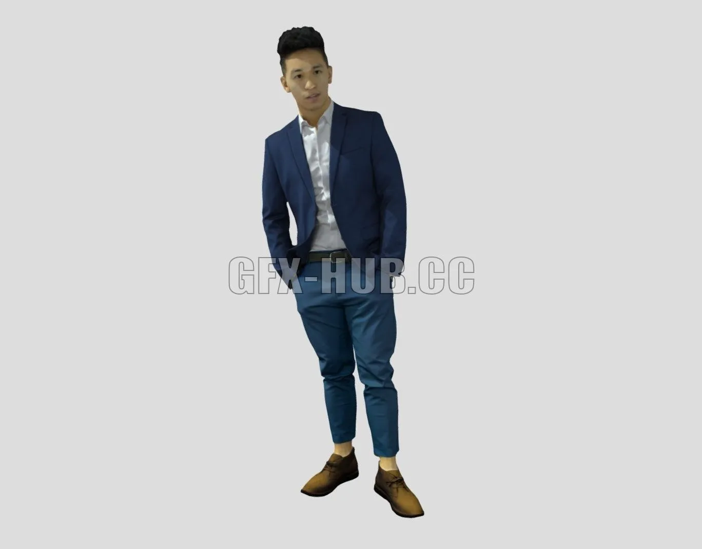 PBR Game 3D Model – Man Jake Business Standing 001