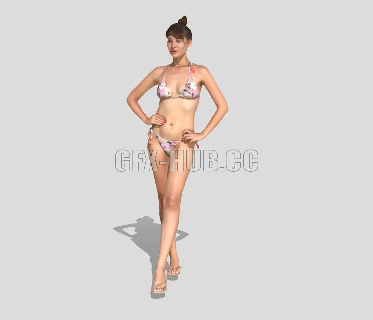 PBR Game 3D Model – Marina in a bikini