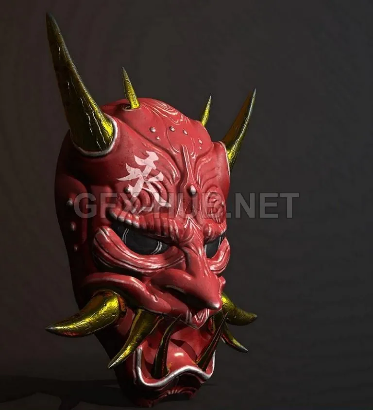PBR Game 3D Model – Mask Oni PBR