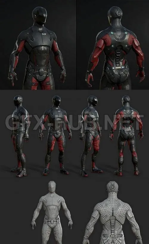 PBR Game 3D Model – MASS EFFECT – PATHFINDER SUIT