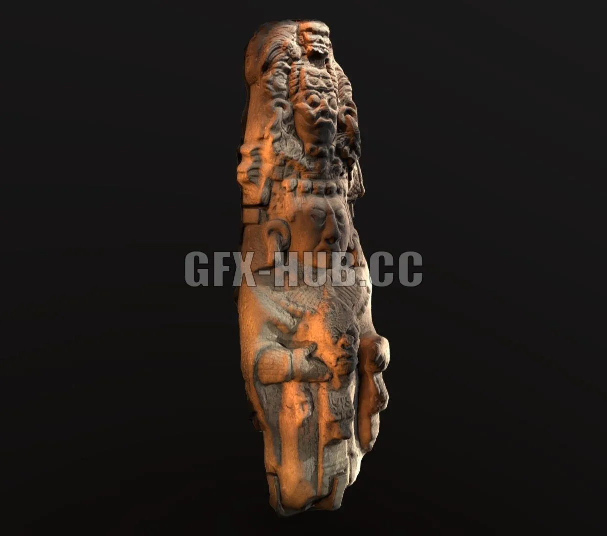 PBR Game 3D Model – Mayan statue (photogrammetry)